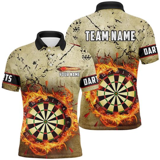 Discover Custom Flame Dart Shirt: Personalized Fire Dartboard Tournament Jersey