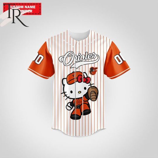 Personalized Baltimore Orioles Hello Kitty Baseball Jersey