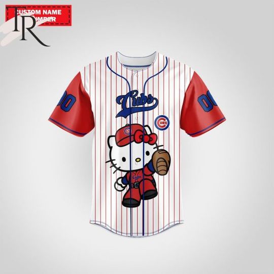 Personalized Chicago Cubs Hello Kitty Baseball Jersey