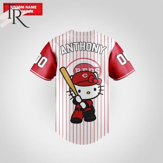 Personalized Cincinnati Reds Hello Kitty Baseball Jersey