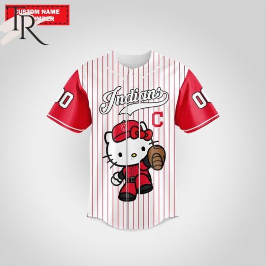 Personalized Cleveland Indians Hello Kitty Baseball Jersey
