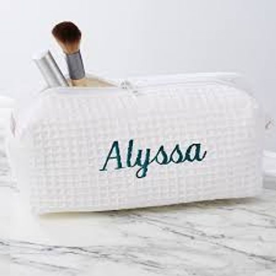 Explore Embroidery Waffle Cosmetic Bags