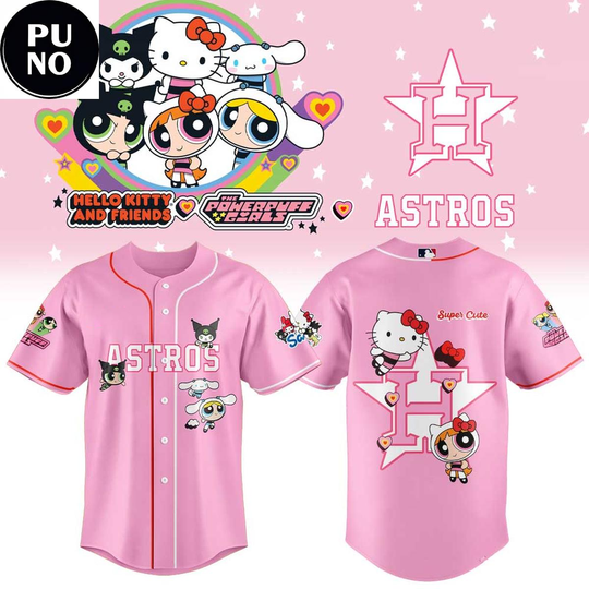 Discover Houston Astros x Hello Kitty and Friends & The Powerpuff Girls 2026 Baseball Jersey