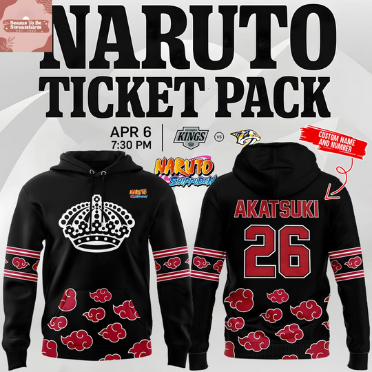 Los Angeles Kings x Narutoo Shippuden Night 2026 Akatsuki Hoodie