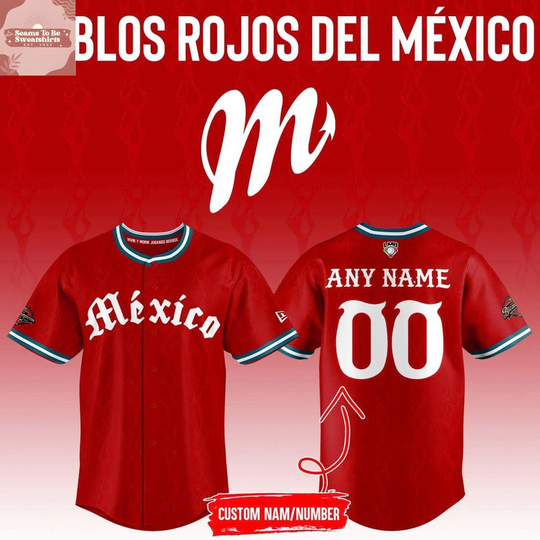 Discover Diablos Rojos del México 2026 Red Personalized Baseball Jersey