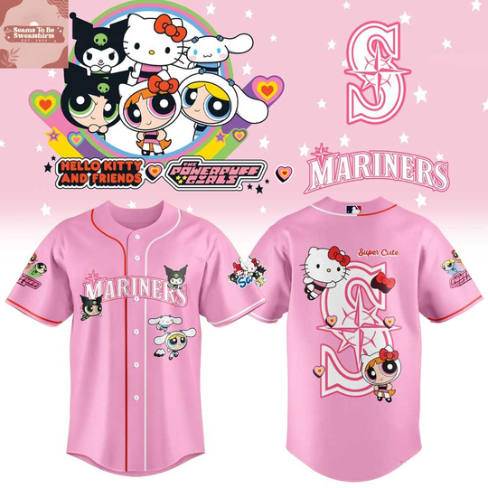 Discover Seattle Mariners x Hello Kitty and Friends & The Powerpuff Girls 2026 Baseball Jersey