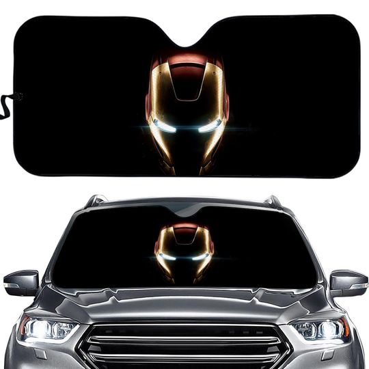 Iron Man Car Pickup Sun Shade Reflective Visor Windshield Block UV Ray Foldable