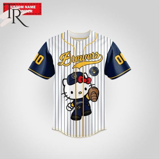 Personalized Milwaukee Brewers Hello Kitty Baseball Jersey
