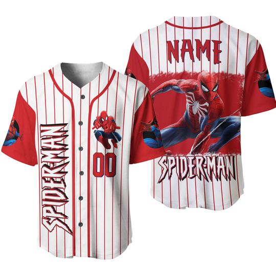 Personalize Spiderman Baseball Jersey, Custom Spidey and His Amazing Friends Baseball Jersey Team, Superhero Baseball Team Outfit NGRJ23
