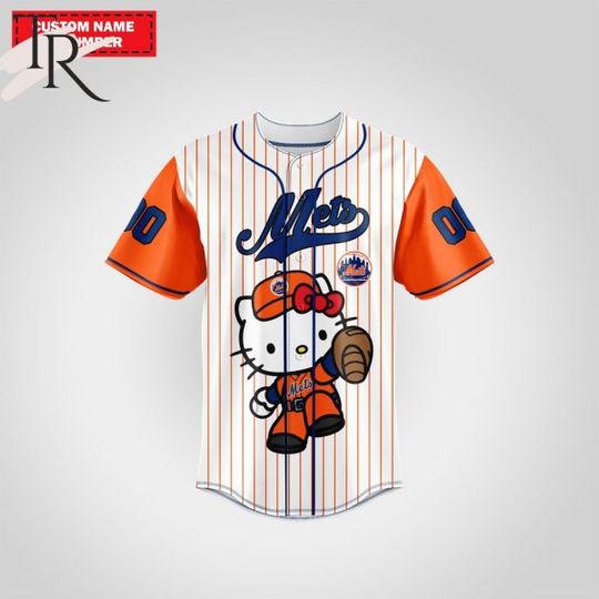 Personalized New York Mets Hello Kitty Baseball Jersey