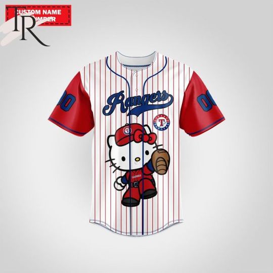 Personalized Texas Rangers Hello Kitty Baseball Jersey