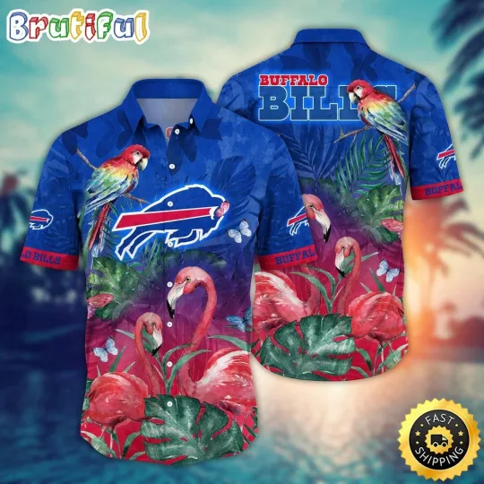 Discover Buffalo Bills Flamingo And Flower Aloha Hawaiian Shirt For football Fans