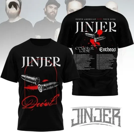 Jinjer Duel1 North American Tour 2026 Concert 3D T-Shirt Fullsize Xs-5Xl