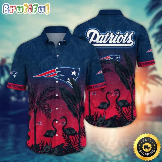 Discover New England Patriots Flamingo And Flower Funny Hawaiian Shirt For football Fans