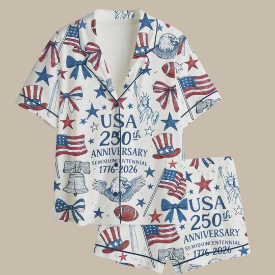 Discover Semiquincentennial Satin Pajamas  Vintage USA 250th Anniversary