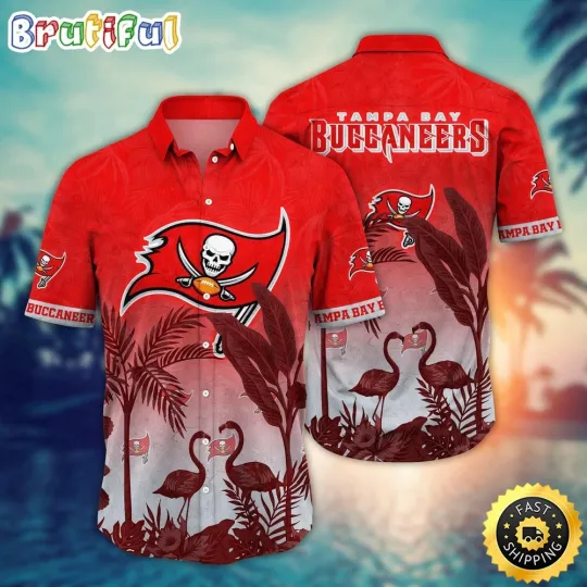 Discover Tampa Bay Buccaneers Flamingo And Flower Funny Hawaiian Shirt For football Fans