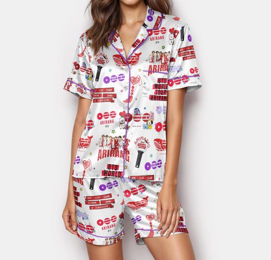 BTS Arirang Inspired Pajama Set, Kpop World Tour Sleepwear, ARMY Matching Family PJs, Concert Lover Gift for Women & Kids