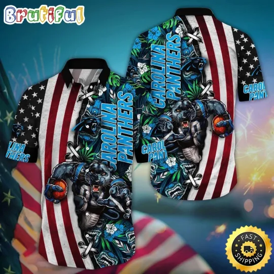 Discover Carolina Panthers Mascot Aloha Summer Hawaiian Shirt, Gift For football Fans