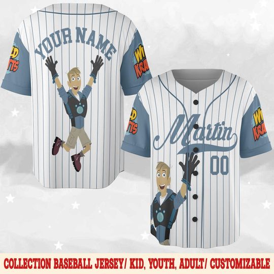Personalized Wild Kratts Baseball Jersey, Martin Chris Kratt Wild Kratts Birthday Boy Baseball Jersey, Wild Kratts Family Tee