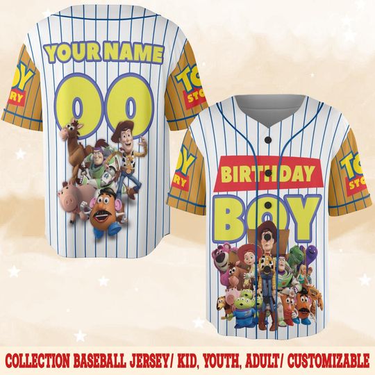 Discover Personalized Toy Story Baseball Jersey, Custom Disney Toy Story Jersey, Toy Story Movie Baseball Team Outfit, Disney Birthday Gift