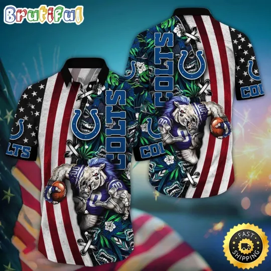 Discover Indianapolis Colts Mascot Aloha Summer Hawaiian Shirt, Gift For football Fans