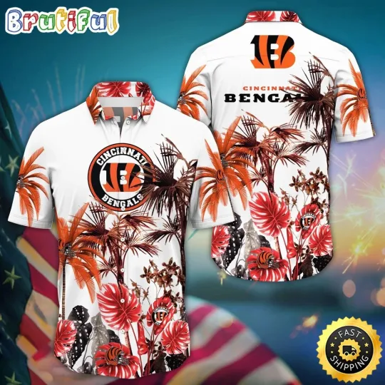 Discover Cincinnati Bengals Palm Tree Aloha Hawaiian Shirt, Gift For football Fans