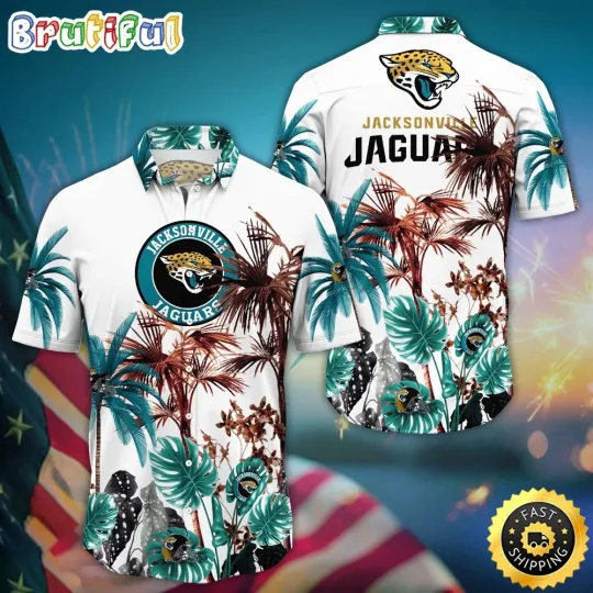 Jacksonville Jaguars Palm Tree Aloha Hawaiian Shirt, Gift For football Fans