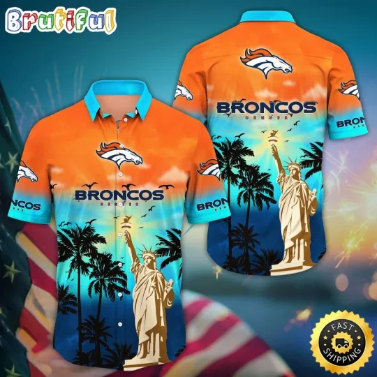 Discover Denver Broncos Statue Of Liberty Hawaiian Shirt, Gift For football Fans