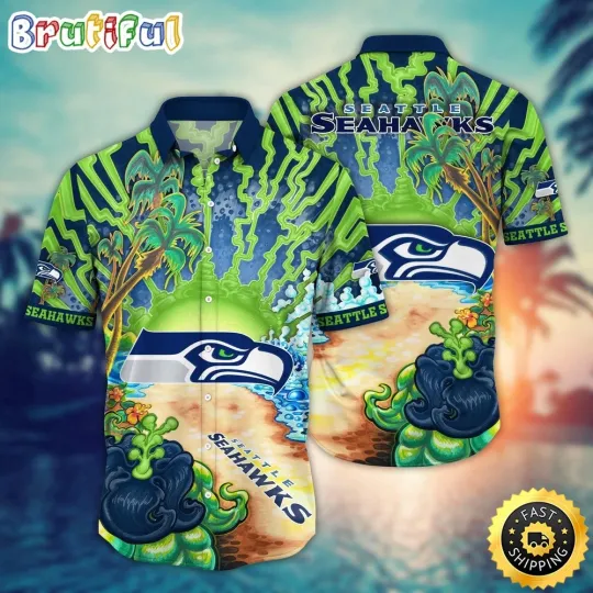 Seattle Seahawks Flower Football Fans Hawaiian Shirt, Gift For football Fans