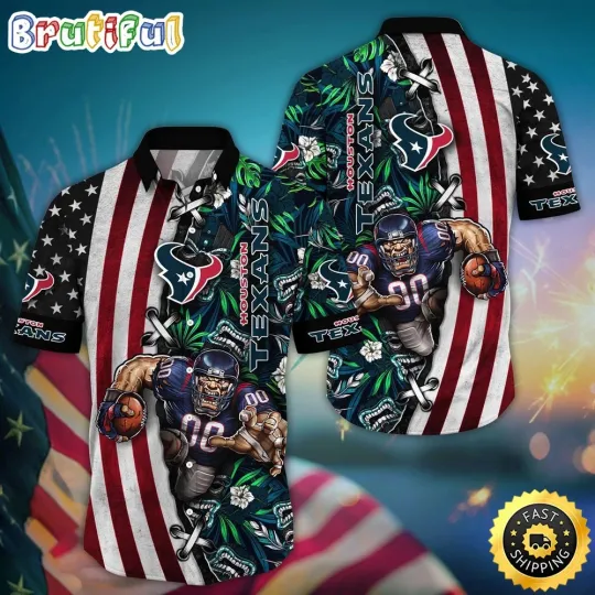 Discover Houston Texans Mascot Aloha Summer Hawaiian Shirt, Gift For football Fans