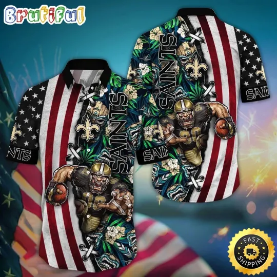 New Orleans Saints Mascot Aloha Summer Hawaiian Shirt, Gift For football Fans