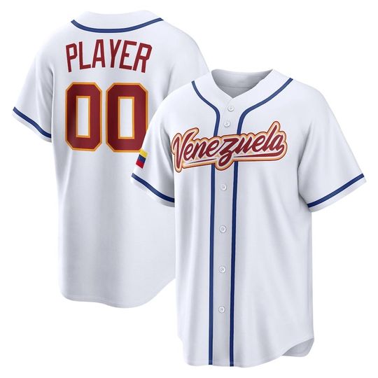 Discover Custom Venezuela Baseball Jersey, White All Stitched Shirt,Personalized Name&Number Jersey,Gift for Men Kids and Baseball Fans