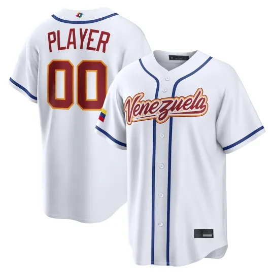Discover Custom Venezuela White 2026 World Baseball Classic Home Printed Jersey