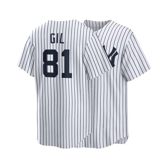 Discover New York Luis Gil White Baseball Jersey,Men's/Youth Size ,Custom jersey,Gift Selection