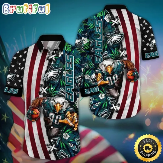 Philadelphia Eagles Mascot Aloha Summer Hawaiian Shirt, Gift For football Fans