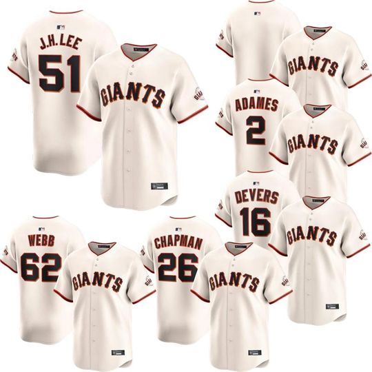 Personalized San Francisco Giants Cream Home Jersey, Custom Name & Number