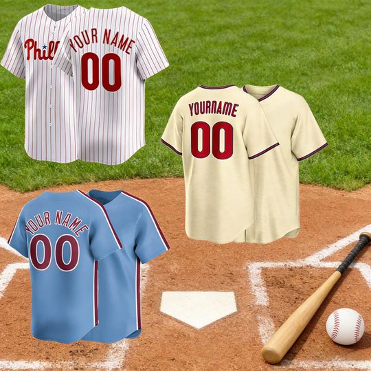 Discover Philadelphia Baseball  #00 Pick-A-Player,Men's And Youth White Major League Baseball Customed Jersey