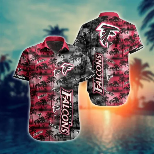Atlanta Falcons Palm Sunset Hawaiian, Gift For Fans, Gift For Friends