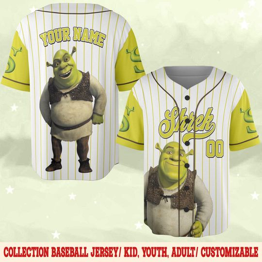 Discover Personalized Shrek Baseball Jerseys, Custom Shrek Fiona Donkey Baseball Jersey, Gift for Shrek Fan, Shrek Birthday Family Shirts