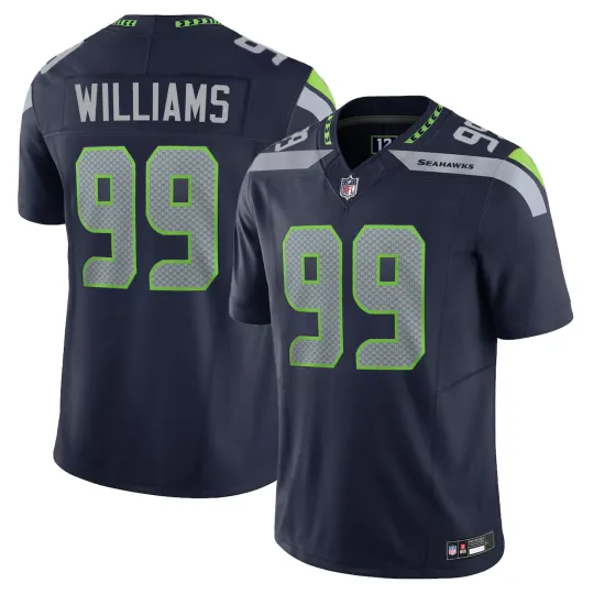 Men's Seahawkss #99 Leonard Williams Navy Game Limited Printed Jersey