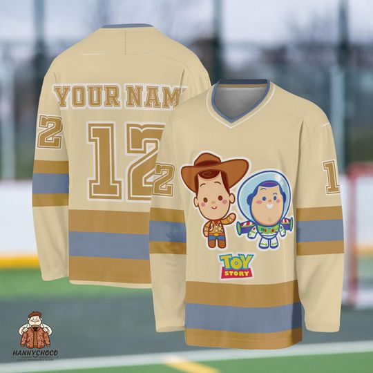 Personalized Toy Story Hockey Jersey, Custom Woody Buzz Lightyear Name Number Jersey