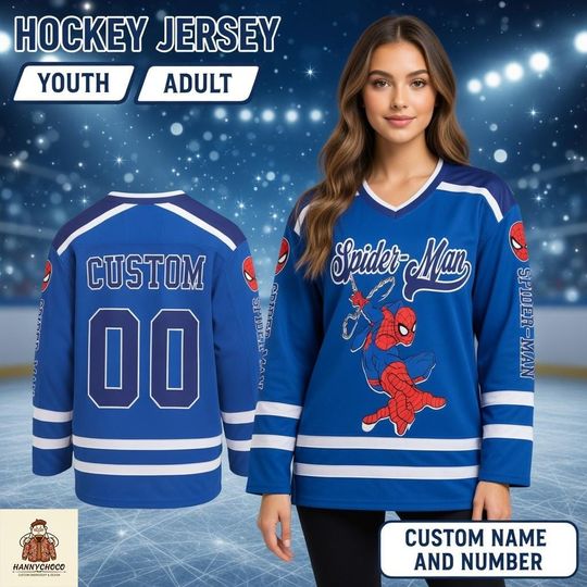 Discover Spider-Man Hockey Jersey - Custom Name, Number, Red Unisex Fit