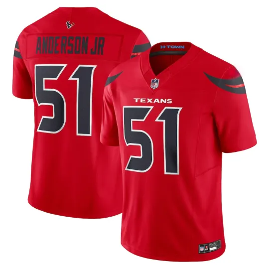 Discover Men's Texanss #51 Will Anderson Jr. Red Alternate Limited Printed Jersey S-3XL