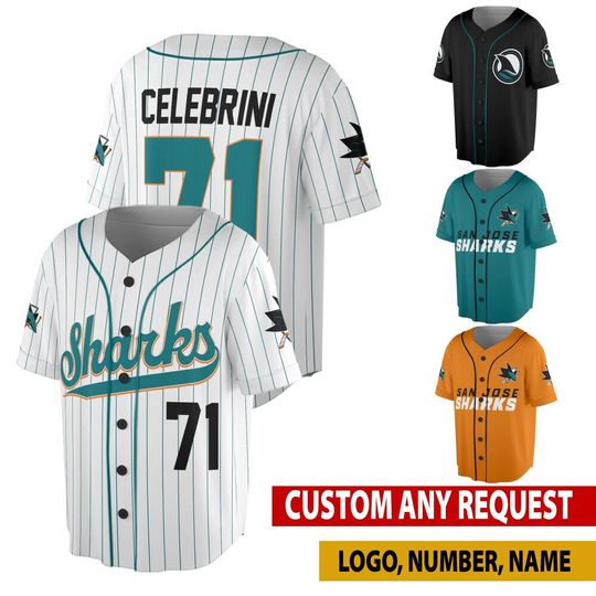 Personalized San Jose Hockey Baseball Jersey, Macklin Celebrini Will Smith Ice Hockey Gift