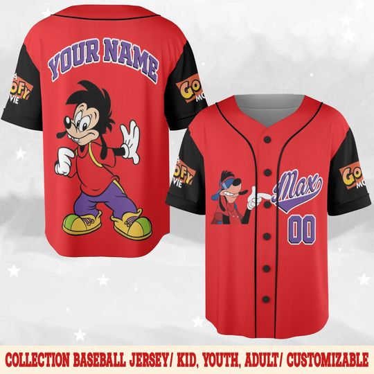 Discover Custom A Goofy Movie Baseball Jersey, Disney A Goofy Movie Shirt, Disney Jersey Shirt, Disney Family Trip Shirt, Gifts For Disney Fan