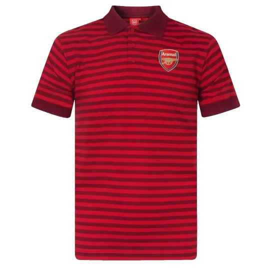 Discover Arsenal FC Mens Polo Shirt Striped Marl Yarn Dye