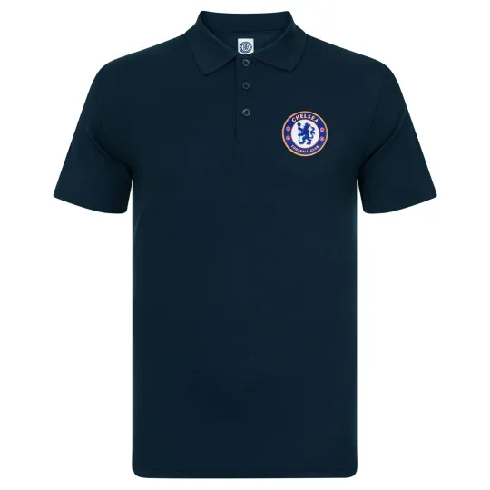 Discover Chelsea Football Club Boys Crest Polo Shirt Navy