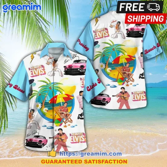 Elvis Presley Beach Blues Hawaiian Shirt for Men