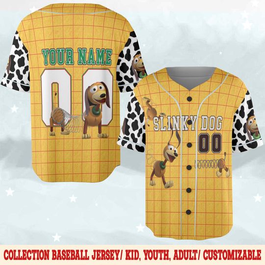 Personalized Slinky Dog Toy Story Baseball Jersey, Disney Dog Baseball Jersey, Disney Trip, Gift for Disney Fans
