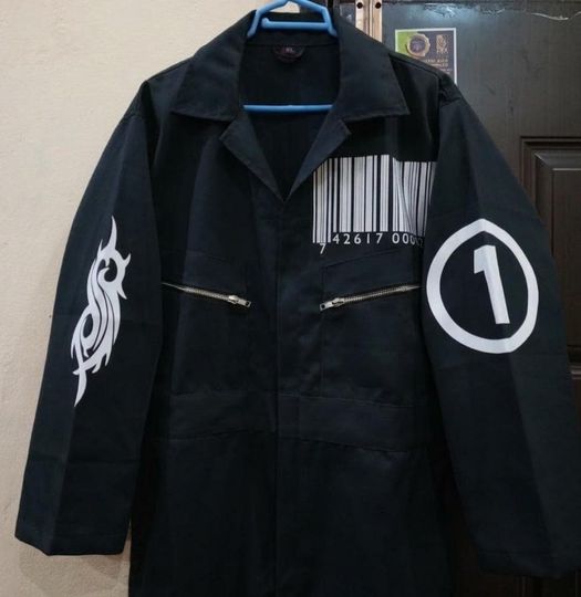 Discover SP KNOT Black Jumpsuit - 1999 Self-Titled Era Cosplay - Joey Jordison #1 Tribute Boiler Suit - Heavy Metal Stage Wear - Halloween Costume